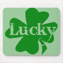 Lucky Irish St. Patricks Day Green Shamrock Mousepad