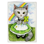 Lucky Kitten - Cute Irish St. Patrick's Cat Card cards