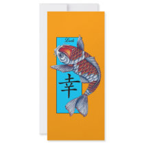Lucky Kohaku Koi Fish Rack Card