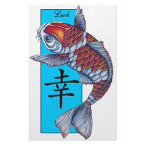 Lucky Kohaku Koi Fish stationery by tshirtdart Lucky Kohaku Koi Fish stationery