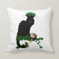 Lucky Le Chat Noir - St Patrick's Day Pillows