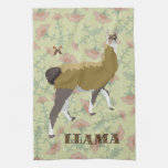 Lucky Llama & Butterfly Floral  Ornate Kitchen Tow Kitchen Towel