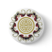 Lucky Longevity Chinese Charm Pin