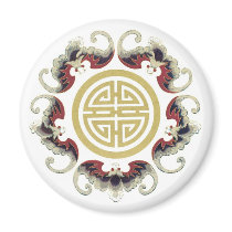 Lucky Longevity Chinese Charm Magnet