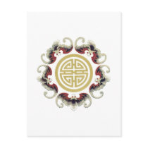 Lucky Longevity Chinese Charm Post Card