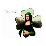 Lucky Mona Lisa Shamrock Large Business Cards (Pack Of 100)