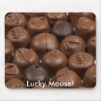 Lucky Mouse with Chocolate! mousepad