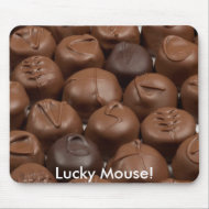 Lucky Mouse with Chocolate! mousepad
