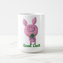 Lucky pig -custom text- mugs