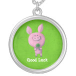 Lucky pig -custom text- necklace