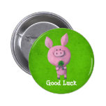 Lucky pig -custom text- pinback button