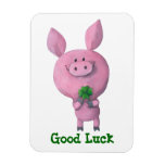 Lucky pig -custom text- rectangular magnets