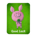 Lucky pig -custom text- vinyl magnet