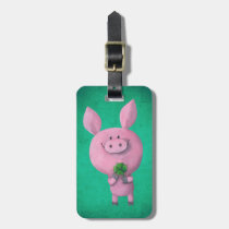 artsprojekt, pig, clover, lucky, lucky pig, four-leaf clover, lucky clover, lucky charm, lucky gift, good luck, adorable pig, little pig, little piggy, illustration pig, [[missing key: type_aif_luggageta]] with custom graphic design