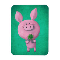 artsprojekt, pig, clover, lucky, lucky pig, four-leaf clover, lucky clover, lucky charm, lucky gift, good luck, adorable pig, little pig, little piggy, illustration pig, [[missing key: type_fuji_fleximagne]] med brugerdefineret grafisk design