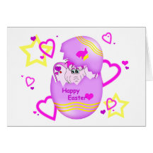 Lucky Pinkie Happy Easter Greeting Card