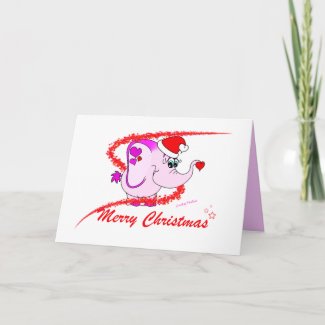 Lucky Pinkie Merry Christmas Card