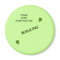 Lucky Play Day Bowling Refrigerator Magnet