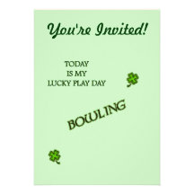 Lucky Play Day Bowling Personalized Announcements