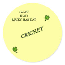 Lucky Play Day Cricket Round Sticker