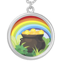 Lucky Rainbow Pot Of Gold Pendant