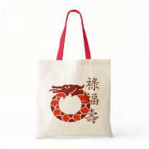 Lucky Red Dragon Tote Bag by GSquared Lucky Red Dragon Tote Bag