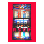 Lucky Red Slot Machine RSVP invitations