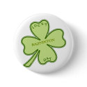 Lucky Shamrock Badminton Pinback Button