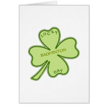 Lucky Shamrock Badminton Card
