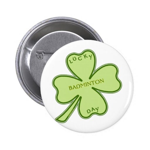 Lucky Shamrock Badminton Pinback Button