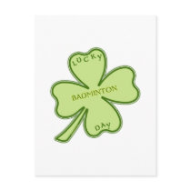 Lucky Shamrock Badminton Post Card