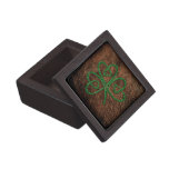 Lucky shamrock on leather texture premium keepsake boxes