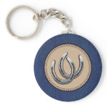 Lucky Silver Horseshoes Western style Keychains