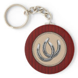 Lucky Silver Horseshoes Western Style Keychains