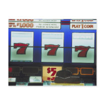 Lucky Slot Machine Winner postcards