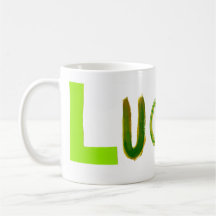 Lucky special green St Patricks Day art word fun Coffee Mugs