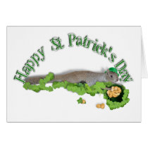 Lucky Squirrel With Pot Of Gold Cards