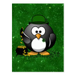Lucky St Patrick's Day Penguin Post Card