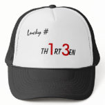 Lucky # Th1rt3en Trucker Hat