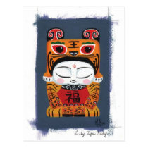 Lucky Tiger Baby postcards