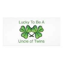 Lucky To Be A Uncle Of Twins photo cards by Scrappintwins Lucky To Be A Uncle Of Twins photo cards