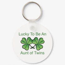 Lucky To Be Twin Aunt keychains by Scrappintwins Lucky To Be Twin Aunt keychains