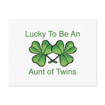 Lucky To Be Twin Aunt Postcard