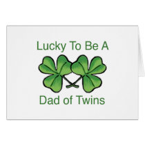 Lucky To Be Twin Dad Card