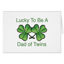 Lucky To Be Twin Dad Card