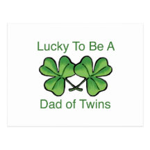 Lucky To Be Twin Dad Post Cards