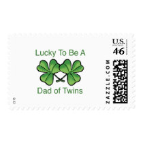Lucky To Be Twin Dad Stamp