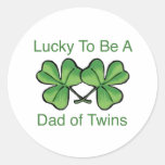 Lucky To Be Twin Dad Sticker