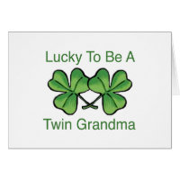 Lucky To Be Twin Grandma Greeting Card