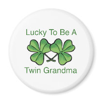Lucky To Be Twin Grandma magnets by Scrappintwins Lucky To Be Twin Grandma magnets